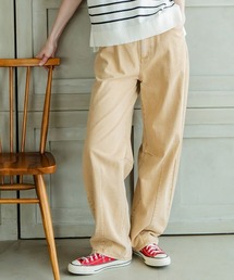 カラーデニムケミカル加工バレルレッグパンツ<大きいサイズ有>