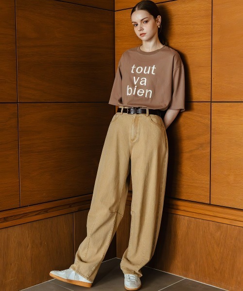 Maison INNESS(メゾンアイネス)の「カラーデニムケミカル加工バレルレッグパンツ<大きいサイズ有>(デニムパンツ・レディース・パープル/サンドベージュ/グリーン・4L/5L/S/M/L/LL/3L)」の13枚目の写真