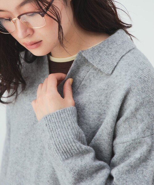 BEAMS HEART(ビームスハート)の「スキッパー襟 ニット プルオーバー(ニット/セーター・レディース・ブラウン/グレー/その他・FREE)」の7枚目の写真