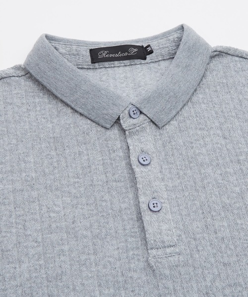 Crownor(クラウノアー)の「ウェーブジャガード 半袖ポロシャツ(ポロシャツ・メンズ・ブラック/グレー・LARGE/MEDIUM)」の8枚目の写真