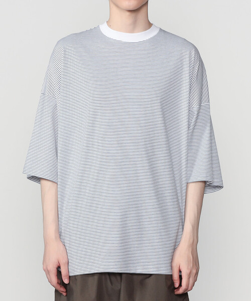 handvaerk(ハンドバーク)の「handvaerk | 60/2 ビッグクルーネックTシャツ STRIPE MEN(Tシャツ/カットソー・メンズ・ホワイト系その他/ブラック系その他・M/L)」の9枚目の写真