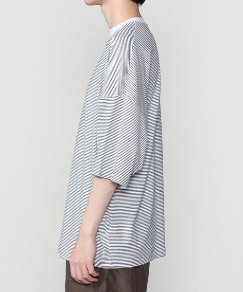 handvaerk(ハンドバーク)の「handvaerk | 60/2 ビッグクルーネックTシャツ STRIPE MEN(Tシャツ/カットソー・メンズ・ホワイト系その他/ブラック系その他・M/L)」の10枚目の写真