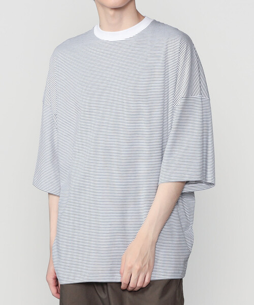 handvaerk(ハンドバーク)の「handvaerk | 60/2 ビッグクルーネックTシャツ STRIPE MEN(Tシャツ/カットソー・メンズ・ホワイト系その他/ブラック系その他・M/L)」の12枚目の写真