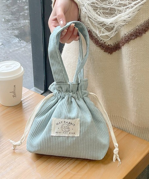 Miniministore(ミニミニストア)の「ミニトートバッグ コーデュロイ巾着鞄軽量(ハンドバッグ・レディース・ライトグレー/ライトブルー/ブラック/ベージュ/ダークグリーン/スモークピンク/ミント/ピンク/イエロー/アイボリー/キャメル・FREE)」の18枚目の写真