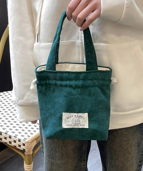 Miniministore(ミニミニストア)の「ミニトートバッグ コーデュロイ巾着鞄軽量(ハンドバッグ・レディース・ライトグレー/ライトブルー/ブラック/ベージュ/ダークグリーン/スモークピンク/ミント/ピンク/イエロー/アイボリー/キャメル・FREE)」の22枚目の写真