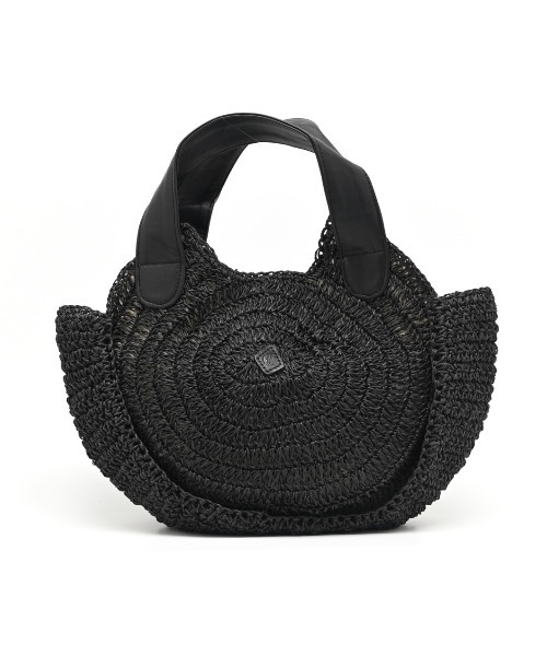 CLEDRAN(クレドラン)の「【ペーパー × 羊革】CL3959 HAND&WORK PAPER WIDE CIRCLE BAG(かごバッグ・レディース・ブラック/ダークベージュ・FREE)」の3枚目の写真