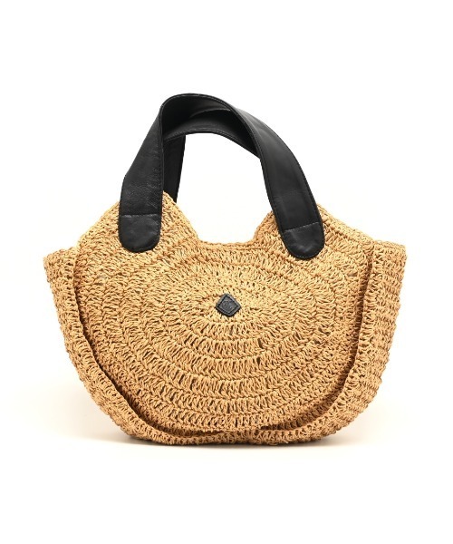 CLEDRAN(クレドラン)の「【ペーパー × 羊革】CL3959 HAND&WORK PAPER WIDE CIRCLE BAG(かごバッグ・レディース・ブラック/ダークベージュ・FREE)」の4枚目の写真