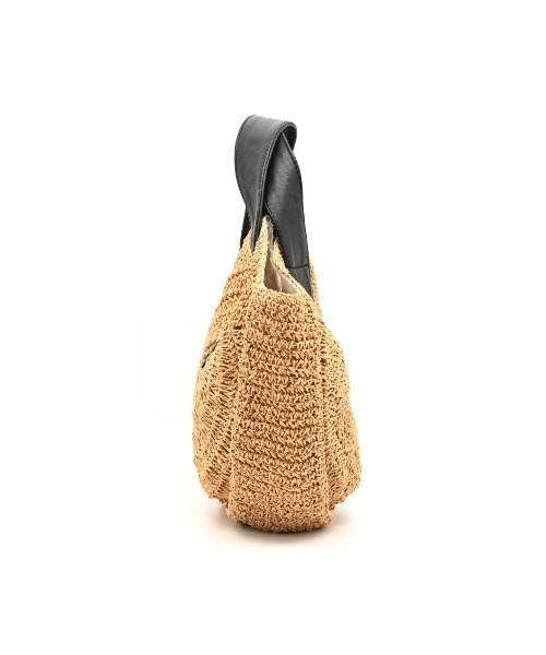 CLEDRAN(クレドラン)の「【ペーパー × 羊革】CL3959 HAND&WORK PAPER WIDE CIRCLE BAG(かごバッグ・レディース・ブラック/ダークベージュ・FREE)」の6枚目の写真