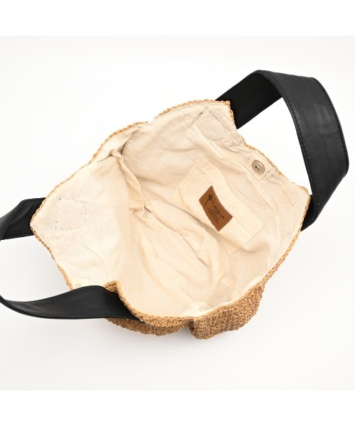 CLEDRAN(クレドラン)の「【ペーパー × 羊革】CL3959 HAND&WORK PAPER WIDE CIRCLE BAG(かごバッグ・レディース・ブラック/ダークベージュ・FREE)」の8枚目の写真