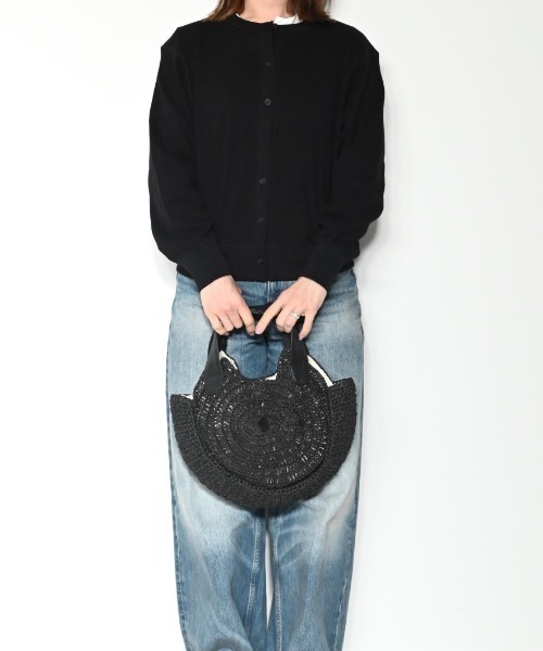 CLEDRAN(クレドラン)の「【ペーパー × 羊革】CL3959 HAND&WORK PAPER WIDE CIRCLE BAG(かごバッグ・レディース・ブラック/ダークベージュ・FREE)」の11枚目の写真