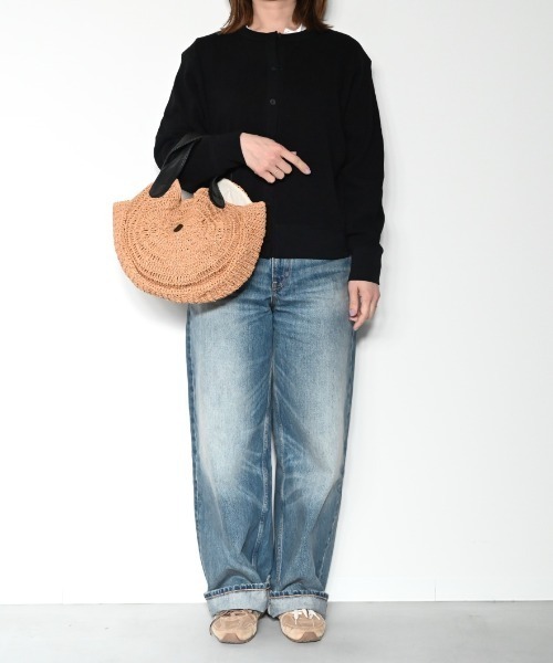 CLEDRAN(クレドラン)の「【ペーパー × 羊革】CL3959 HAND&WORK PAPER WIDE CIRCLE BAG(かごバッグ・レディース・ブラック/ダークベージュ・FREE)」の12枚目の写真