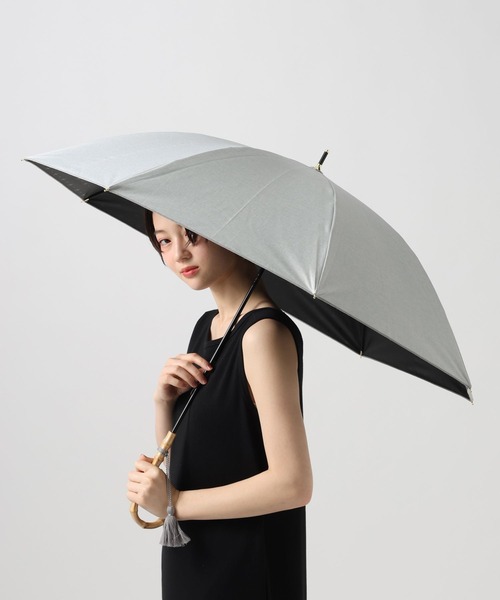 BAYFLOW(ベイフロー)の「BFインナーデザイン晴雨兼用傘55cm(長傘・レディース・グレー/ライトグレー/チャコール・0)」の1枚目の写真