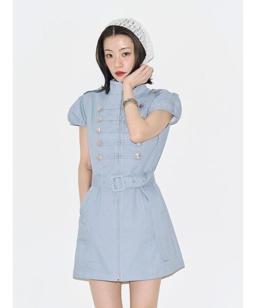 jouetie（ジュエティ）の「【Xバズアイテム！】ナポレオンミニワンピース　夏服（ワンピース・レディース・ブルー/カーキ/ブラック・FREE）」の8枚目の写真
