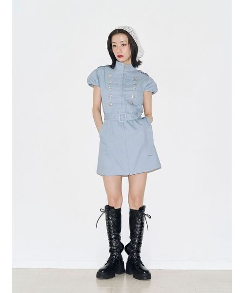 jouetie（ジュエティ）の「【Xバズアイテム！】ナポレオンミニワンピース　夏服（ワンピース・レディース・ブルー/カーキ/ブラック・FREE）」の9枚目の写真