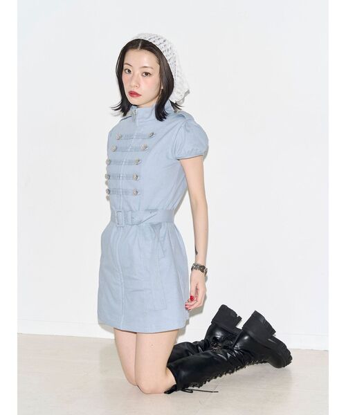 jouetie（ジュエティ）の「【Xバズアイテム！】ナポレオンミニワンピース　夏服（ワンピース・レディース・ブルー/カーキ/ブラック・FREE）」の10枚目の写真