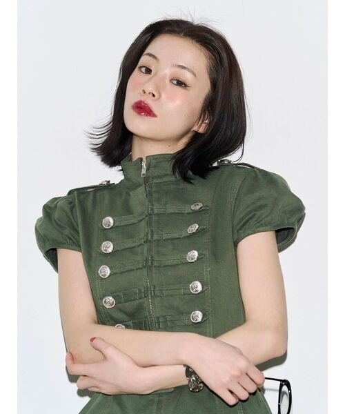 jouetie（ジュエティ）の「【Xバズアイテム！】ナポレオンミニワンピース　夏服（ワンピース・レディース・ブルー/カーキ/ブラック・FREE）」の16枚目の写真