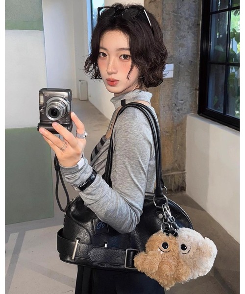 inst.ALL(インストール)の「ボーダーレイヤード風ドレープトップス(Tシャツ/カットソー・レディース・グレー・M)」の5枚目の写真