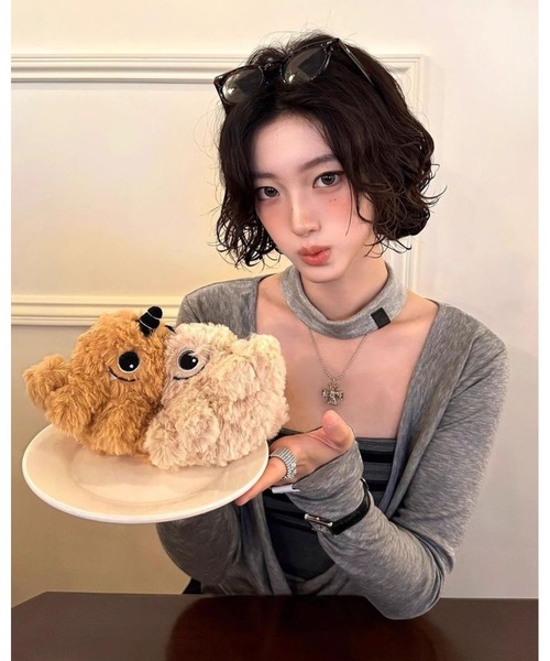 inst.ALL(インストール)の「ボーダーレイヤード風ドレープトップス(Tシャツ/カットソー・レディース・グレー・M)」の7枚目の写真