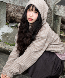 GLACK（グラック）の「GZJ002 マーリンシアサッカー チェック ウィンドブレーカー (ブラウン)（ナイロンジャケット）」