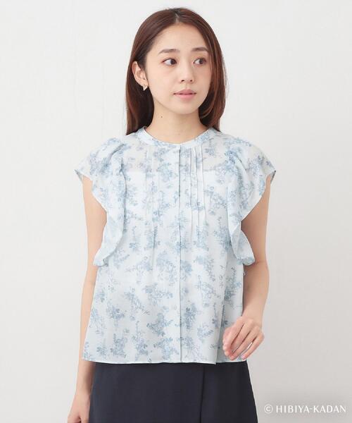 index(インデックス)の「◆【日比谷花壇コラボ】線画フラワーピンタックブラウス【防シワ/洗濯機OK】(シャツ/ブラウス・レディース・サックスブルー系/パープル系1/ホワイト系3・42/38/36/40)」の20枚目の写真