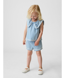 GAP（ギャップ）の「デニム リボン コーデセット (幼児・ベビー)（セットアップ）」