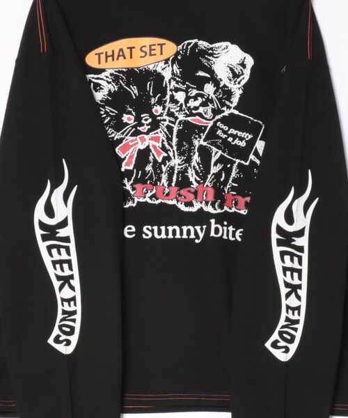 Little sunny bite（リトルサニーバイト）の「littlesunnybite/リトルサニーバイト/lovely big tee（Tシャツ/カットソー・レディース・ブラック/その他24/ホワイト・S/M）」の5枚目の写真