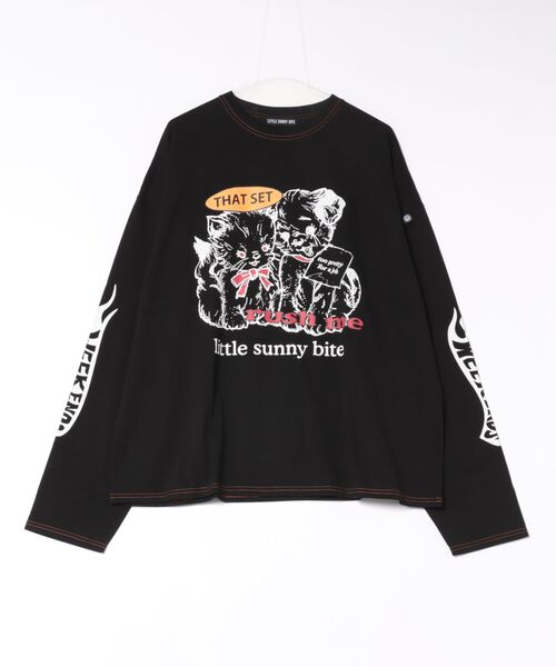 Little sunny bite（リトルサニーバイト）の「littlesunnybite/リトルサニーバイト/lovely big tee（Tシャツ/カットソー・レディース・ブラック/その他24/ホワイト・S/M）」の16枚目の写真