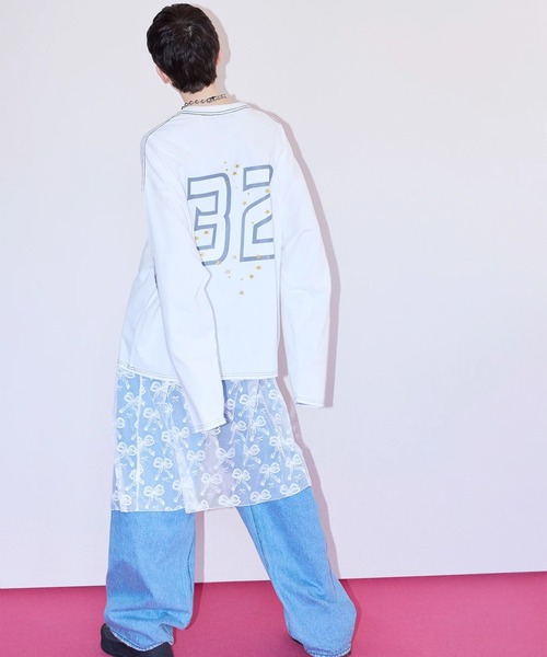 Little sunny bite（リトルサニーバイト）の「littlesunnybite/リトルサニーバイト/lovely big tee（Tシャツ/カットソー・レディース・ブラック/その他24/ホワイト・S/M）」の9枚目の写真