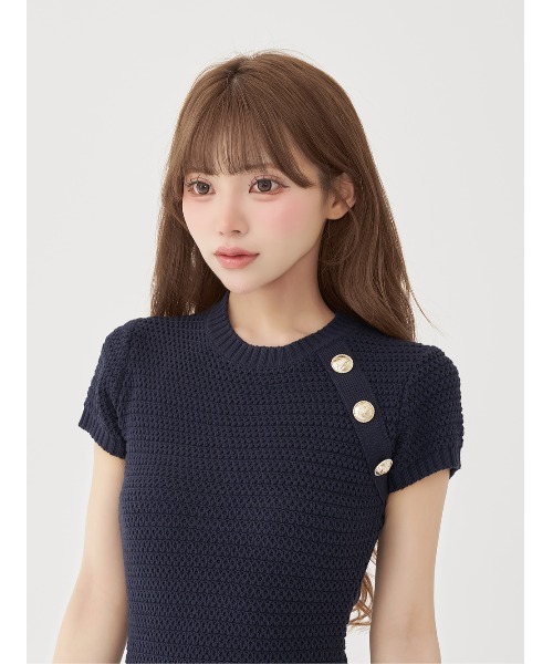 Darich(ダーリッチ)の「バックオープンリボンタイトニットミニワンピース(ワンピース・レディース・ホワイト/ネイビー/イエロー・FREE/FL)」の11枚目の写真