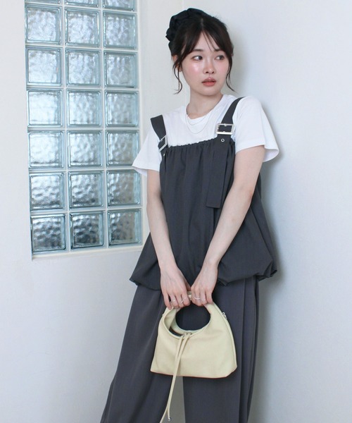 Reurie'(レウリィ)の「ラウンドミニハンドバッグ / ショルダー 2way リボン シンプル きれいめ ベーシック(ハンドバッグ・レディース・ピンク/イエロー/ブラック/アイボリー・FREE)」の14枚目の写真