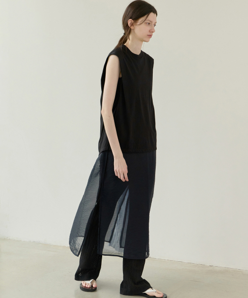 LEVAR(レバー)の「Sheer Layered Maxi Dress - Darknight Navy(ワンピース・レディース・その他・FREE)」の1枚目の写真