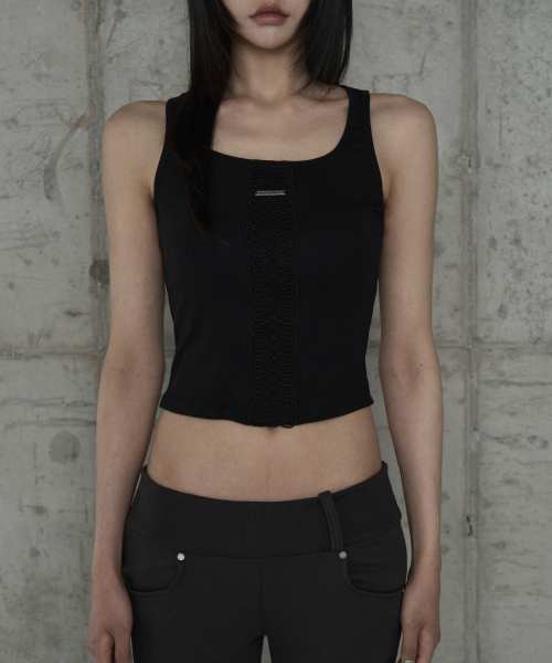 ETRE AU SOMMET(エトレオソメ)の「Crochet Point Short Sleeve (Black)(Tシャツ/カットソー・レディース・ブラック・FREE)」の6枚目の写真