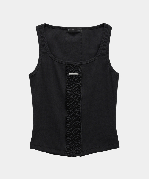 ETRE AU SOMMET(エトレオソメ)の「Crochet Point Short Sleeve (Black)(Tシャツ/カットソー・レディース・ブラック・FREE)」の7枚目の写真