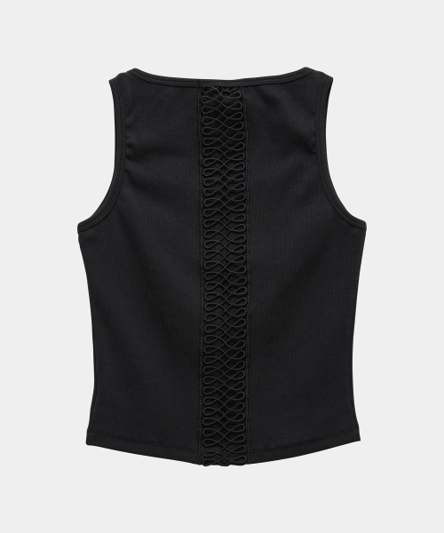 ETRE AU SOMMET(エトレオソメ)の「Crochet Point Short Sleeve (Black)(Tシャツ/カットソー・レディース・ブラック・FREE)」の8枚目の写真