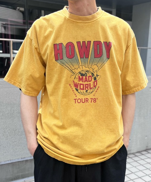 yield(イールド)の「【HOUSTON】ヒューストン PIGMENT PRINT TEE (HOWDY) ピグメントプリント半袖Tシャツ(Tシャツ/カットソー・メンズ・ホワイト/モカ/ネイビー/マスタード・L/XL/M)」の16枚目の写真
