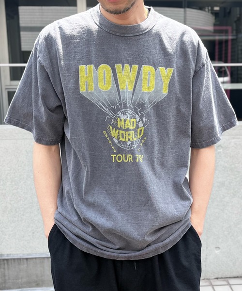 yield(イールド)の「【HOUSTON】ヒューストン PIGMENT PRINT TEE (HOWDY) ピグメントプリント半袖Tシャツ(Tシャツ/カットソー・メンズ・ホワイト/モカ/ネイビー/マスタード・L/XL/M)」の12枚目の写真