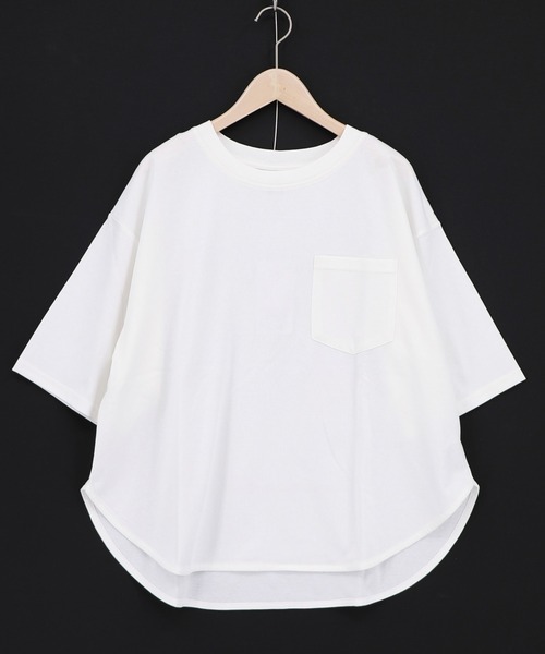 ScoLar(スカラー)の「162655:ブラックキャットマジック柄 接触冷感Tシャツ(Tシャツ/カットソー・レディース・グリーン/サックスブルー/ブラック/オフホワイト・M)」の11枚目の写真