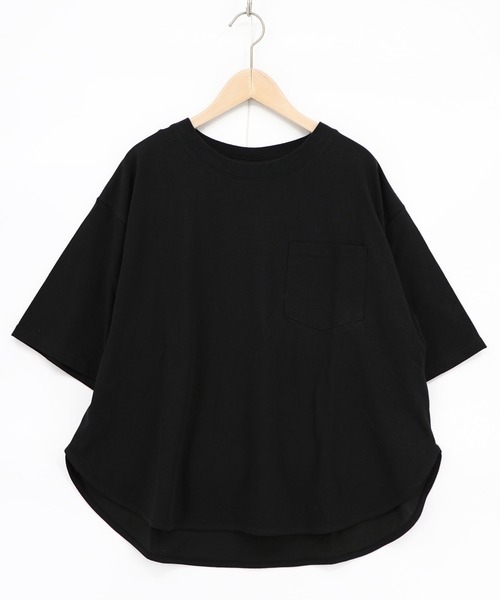 ScoLar(スカラー)の「162655:ブラックキャットマジック柄 接触冷感Tシャツ(Tシャツ/カットソー・レディース・グリーン/サックスブルー/ブラック/オフホワイト・M)」の14枚目の写真