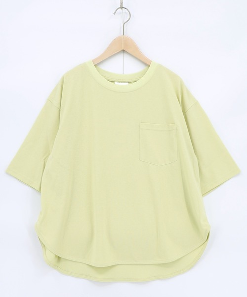 ScoLar(スカラー)の「162655:ブラックキャットマジック柄 接触冷感Tシャツ(Tシャツ/カットソー・レディース・グリーン/サックスブルー/ブラック/オフホワイト・M)」の18枚目の写真
