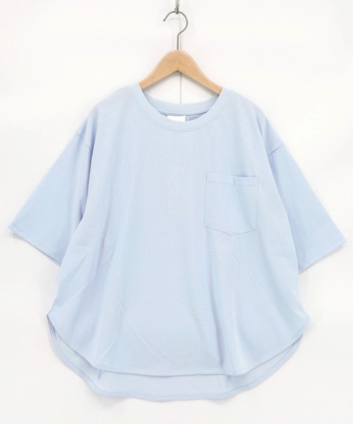 ScoLar(スカラー)の「162655:ブラックキャットマジック柄 接触冷感Tシャツ(Tシャツ/カットソー・レディース・グリーン/サックスブルー/ブラック/オフホワイト・M)」の16枚目の写真