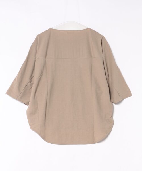 Jines(ジネス)の「ナチュラルスムース7分袖トップス(Tシャツ/カットソー・レディース・ブルー/チャコールグレー/ベージュ/ホワイト・38)」の5枚目の写真