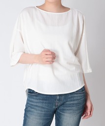 Jines（ジネス）の「ナチュラルスムース7分袖トップス（Tシャツ/カットソー）」