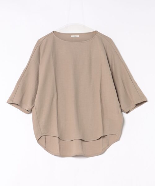 Jines(ジネス)の「ナチュラルスムース7分袖トップス(Tシャツ/カットソー・レディース・ブルー/チャコールグレー/ベージュ/ホワイト・38)」の7枚目の写真