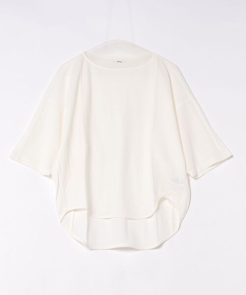 Jines(ジネス)の「ナチュラルスムース7分袖トップス(Tシャツ/カットソー・レディース・ブルー/チャコールグレー/ベージュ/ホワイト・38)」の8枚目の写真