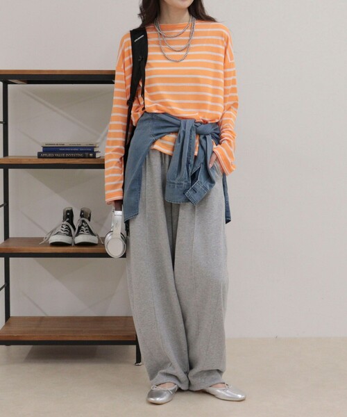 fredy emue(フレディエミュ)の「ハートステッチシアーボーダーロンTシャツ(Tシャツ/カットソー・レディース・ホワイト系その他/ブルー系その他/グレー系その他/オレンジ系その他・38)」の16枚目の写真