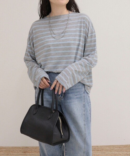 fredy emue(フレディエミュ)の「ハートステッチシアーボーダーロンTシャツ(Tシャツ/カットソー・レディース・ホワイト系その他/ブルー系その他/グレー系その他/オレンジ系その他・38)」の16枚目の写真
