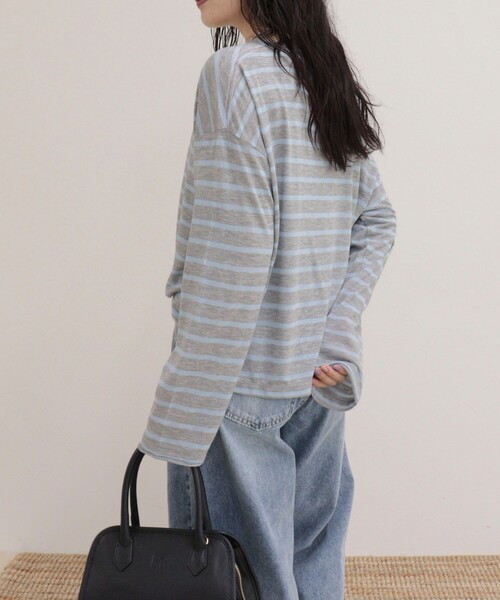 fredy emue(フレディエミュ)の「ハートステッチシアーボーダーロンTシャツ(Tシャツ/カットソー・レディース・ホワイト系その他/ブルー系その他/グレー系その他/オレンジ系その他・38)」の13枚目の写真