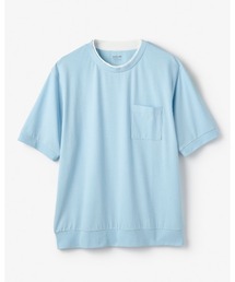 フェイクレイヤードネックドライTシャツ
