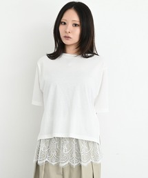 DAESE TOKYO（デセトウキョウ）の「『DAESE TOKYO/デセトウキョウ』レースセットレイヤードTシャツ（Tシャツ/カットソー）」
