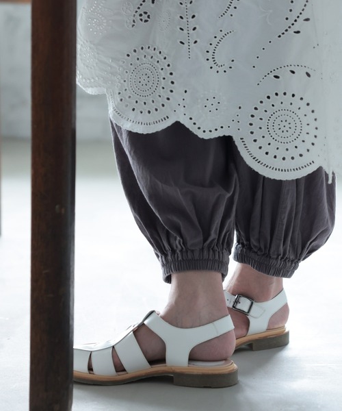soulberry（ソウルベリー）の「ワンピ好きが作った、くしゅっと裾パンツ（その他パンツ・レディース・グレー/キナリ・L/LL/3L/4L/5L/M）」の11枚目の写真